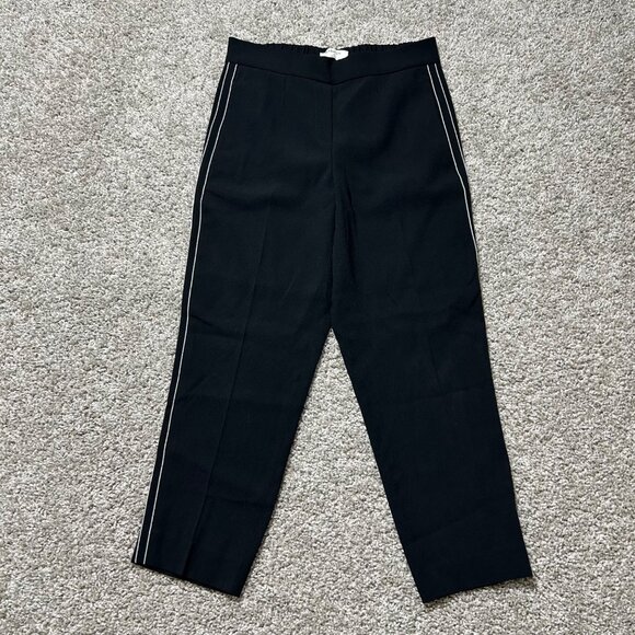 Babaton Black Slim-Fit Trousers W/ White Side Stripe Elastic Waist Womens Size S - Picture 5 of 12